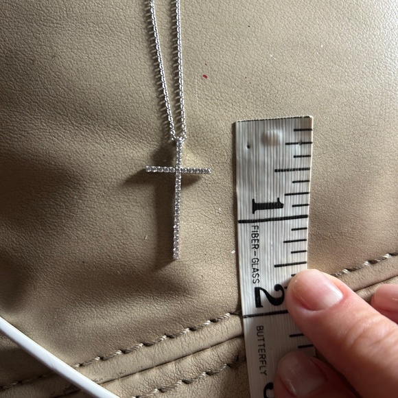 Tiffany & Co 18k white gold and diamonds cross with necklace - Picture 4 of 9